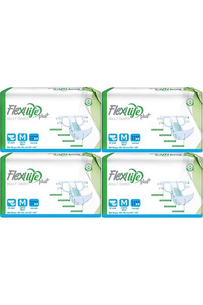 Flexi Life Adult Patient Diapers with Waistband Textile Surface Medium Medium 120 Pieces