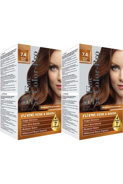 Alix 50ml Kit Saç Boyası 7.4 Gizemli Bakır 2Li Set