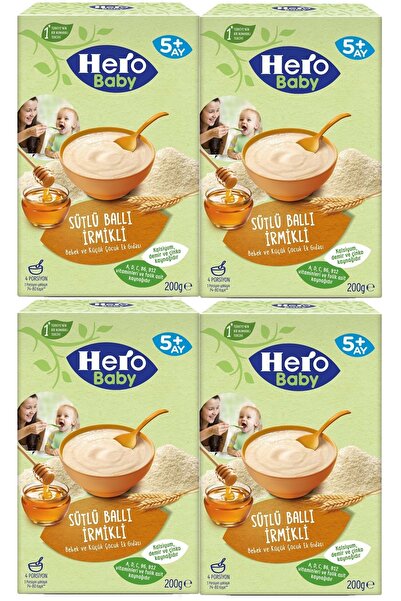 Hero Baby Kaşık Maması 200gr Sütlü Ballı Irmikli 4 Lü Set