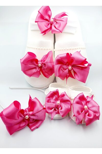 ALAZ TASARIM HOBİ Bow Maternity Slippers Crown Set