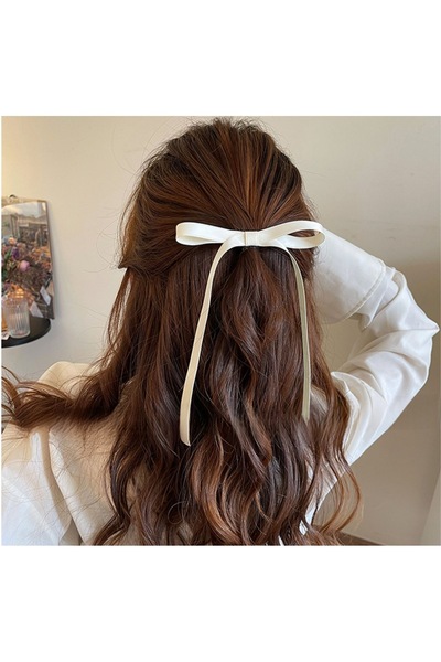 Accessories Satin Bow Ribbon Collet Clasp Women Hair Clasp