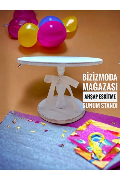 bizizmoda Ahşap Pasta Servis Sunum Standı Ayaklı Sunumluk Pasta Sunum Standı ...