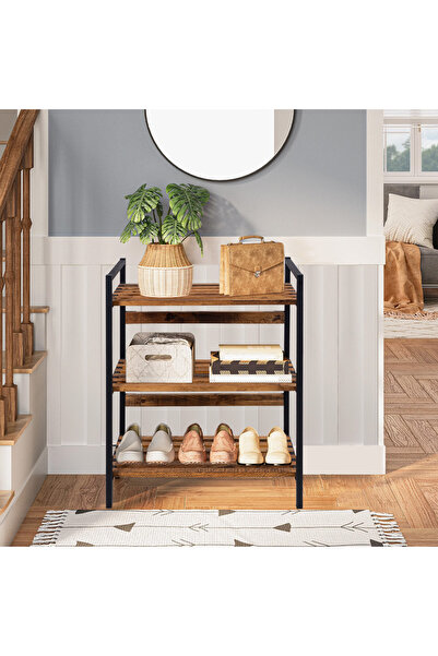 RMD SHOP Kuzey Metal Ayaklı Masif Ahşap Mutfak Dolabı Rafı-ayakkabılık -kitap...