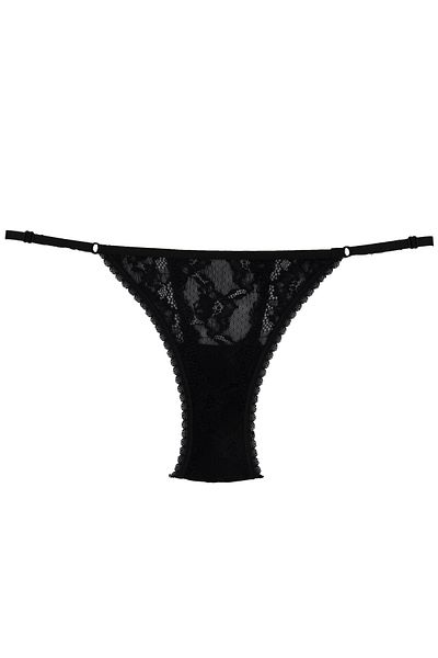 Magic Form 724 Women's Black Lace Rope Edged Slip Panties