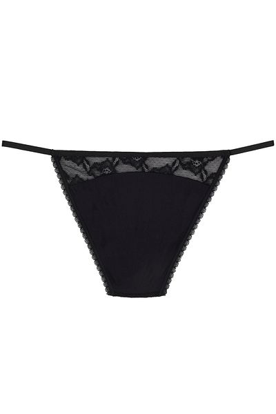 Magic Form 724 Women's Black Lace Rope Edged Slip Panties
