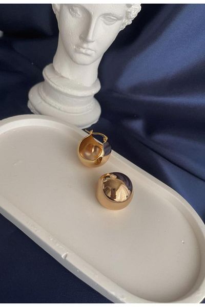 Sujewelry Gold Steel Imported Ball Earrings