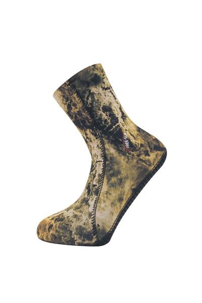 Free-Sub 5mm Opencell Expert Multy Kamuflaj Tabanlı Dalış Çorabı Beden L