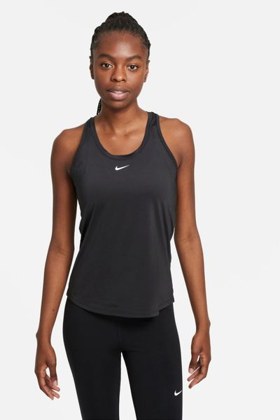 Nike Tee Dri Fit Tank Top Cotton Strappy Black Women's Athlete