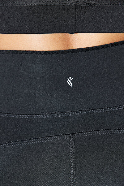 Trendyol Collection Černé matné pletené sportovní legíny po celé délce s extra břišní vrstvou THMAW24TY00026