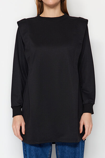 Trendyol Modest Μαύρο πλεκτό φούτερ με επένδυση TCTAW23TW00250
