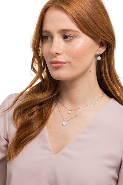 Heideman Schmuckset Frauen mit Halskette und Ohrringen Set Circuli silberfarben Basic