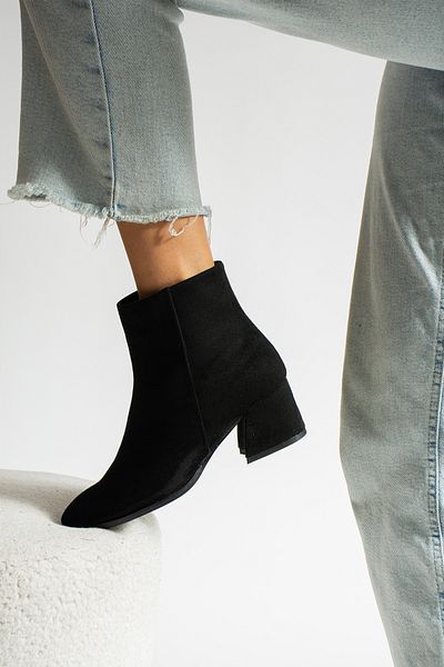 Lİmar Shoes LIMAR 3908 black suede Pointed Toe Women's Heeled Boots