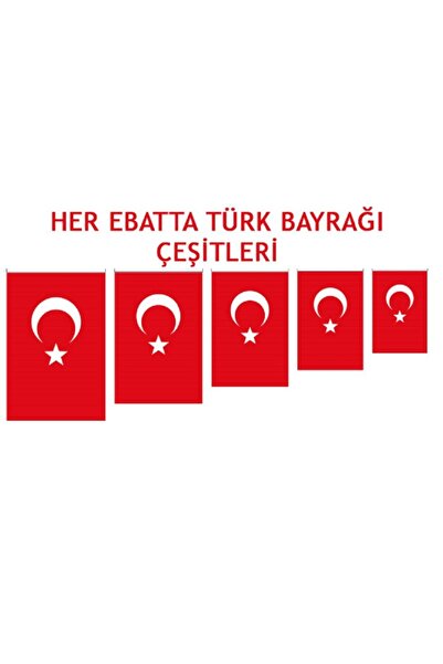 Genel Markalar Türk Bayrağı, 20X30cm, Kenar İpli