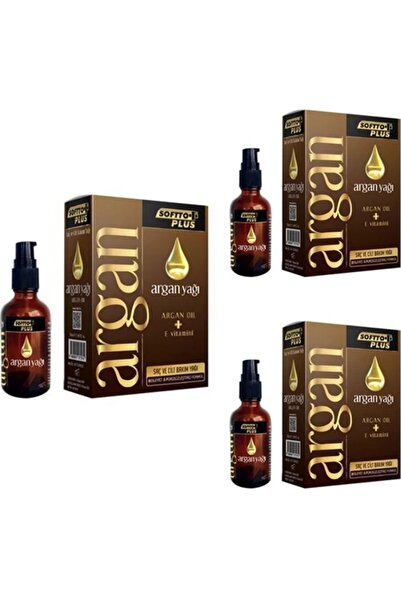 Softo Plus Argan Yağlı Saç Bakım Yağı 3'Lü