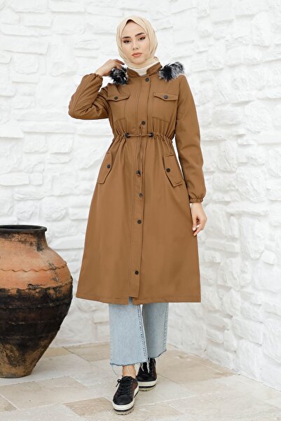 InStyle Kabát Polar 0880 s kapsami s klopou – hnědý