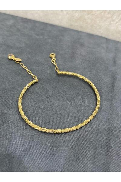 ARSLANTAŞ 1989 8 Ayar Altın Sosis Dorikalı Zincirli Kelepçe Bilezik