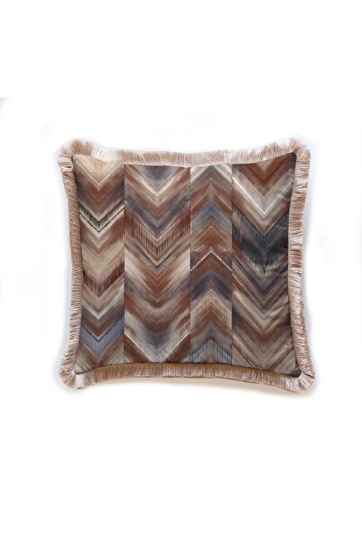 Adawall وسادة بتصميم هندسي بني (ألياف حبيبات محشوة، شهادة دولية للغسيل وعدم ا...