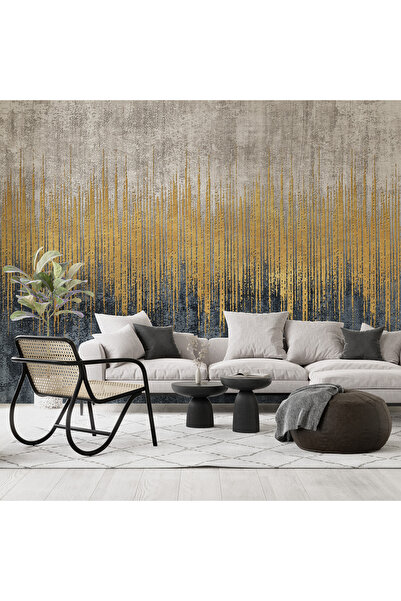 Plustablo Modern Altın Rengi Duvar Kağıdı, Soyut Salon için Duvar Kağıdı, Gökyüzü Ofis için Trend Duvar Kağıdı