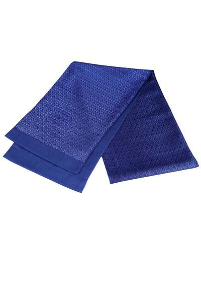 Exve Exclusive Eșarfă cu două fețe din lână indigo cu model elegant albastru