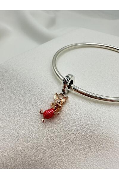 My Story Winnie The Pooh Piglet Rose Sallantılı Gümüş Charm