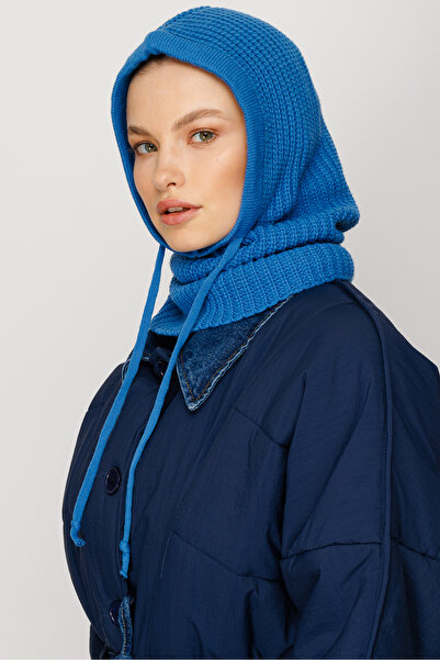 Mooncorn Indigo Balaclava Triko Başlık
