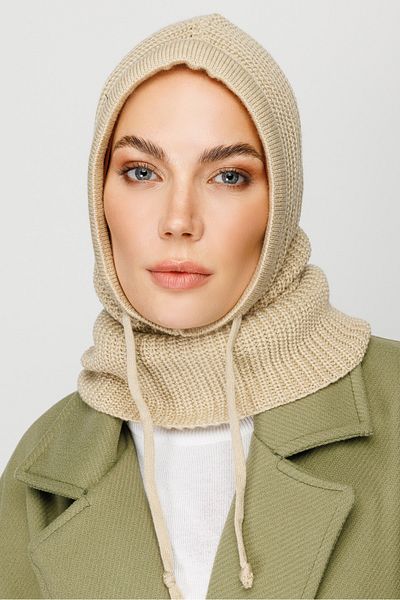 Mooncorn Μπεζ κάλυμμα πλεκτού Balaclava