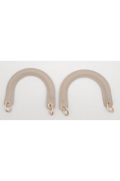 angel çanta aksesuar Αξεσουάρ Angel Bag Oval Spring Ring Encapsulated Faux Leather Μπεζ λαβή συγκράτησης χρώματος με ελαφρύ χρυσό μέταλλο