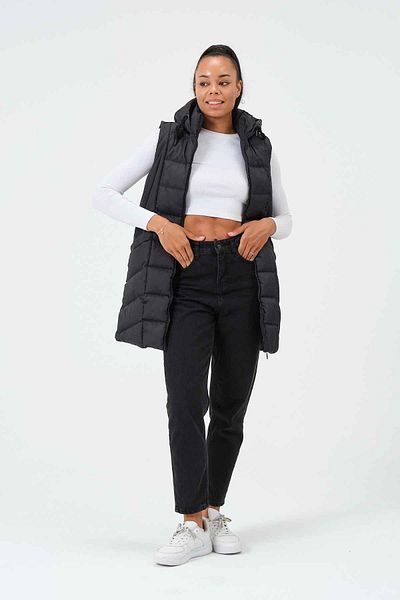 PIQUE Nita Vertical Pocket Detail Vest - Black