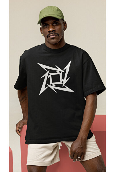 RENWEAR Metallica Logo Baskılı Unisex Pamuklu Oversize Tshirt