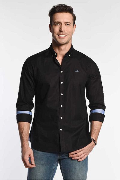 UCLA Jackson Black Oxford Embroidered Men's Shirt