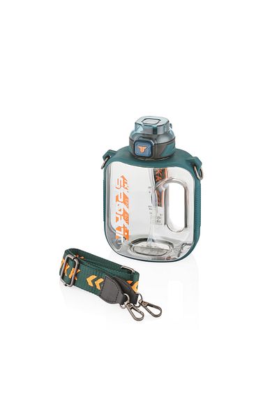 Vagonlife TKK 1000ml Leakproof Tritan Sport Flask with Carrying Strap Suitable for Use with or without Strawberry
