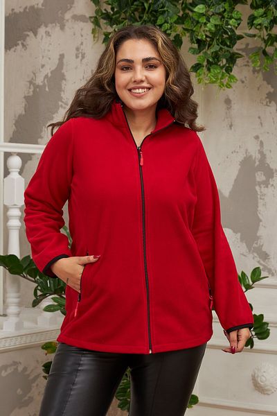 Imagine Giyim Plus Size Pocket Fleece Jacket