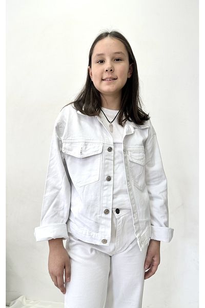 rois kids CHILDREN'S WHITE JEANS JACKET