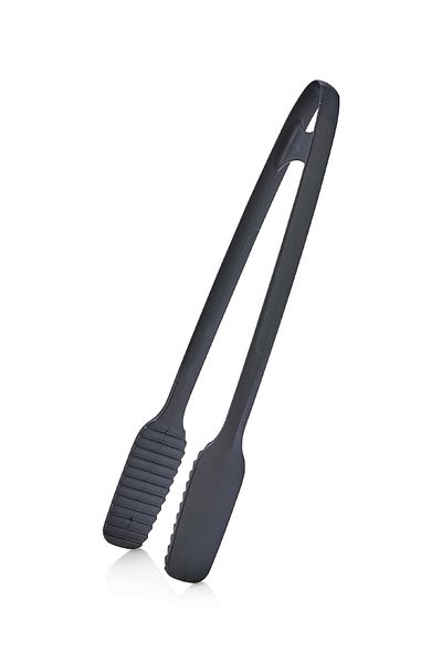 Soillium 220 Degree Durable Luxury Black Serving and Grilling Tongs Non-stick Non-Scratch Silicone Barbecue Tongs