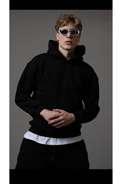 Siyah kapüşonlu Sweatshirt