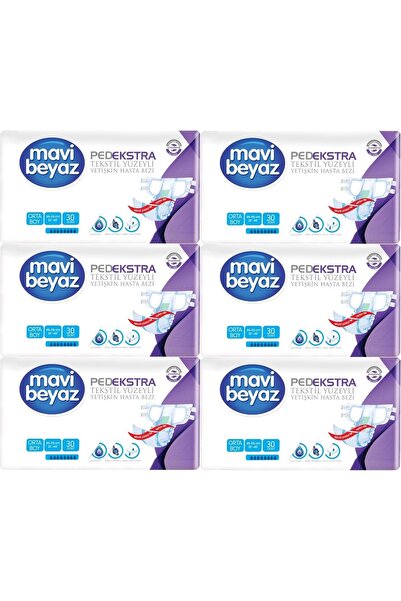 Mavi beyaz Pad Extra Textile Surface Adult Waistband Patient Diapers Medium M...