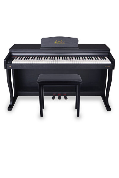 JWIN Sapphire Sdp-215 Siyah Çekiç Aksiyonlu Dijital Piyano Seti - Siyah (TABURE VE KULAKLIK HEDİYELİ)