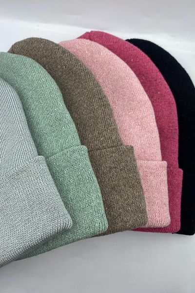 KISCHE Unisex Απλό Βασική Εγχώρια Παραγωγή Διπλωμένο Χειμερινό Σετ μπερέ 6 τεμαχίων
