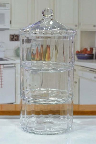 Jenisa Glass Leo Optical Three-Layer Glass Cookie Holder