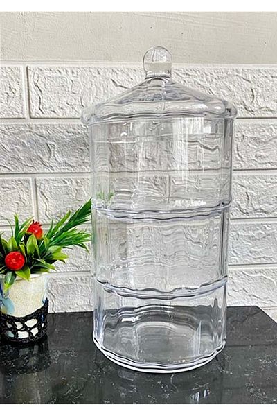Jenisa Glass Leo Optical Three-Layer Glass Cookie Holder