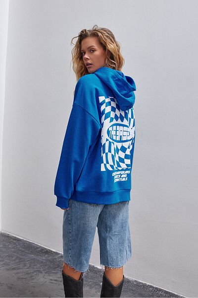 Bases Φούτερ Saks Back Printed Oversize με κουκούλα Fleece