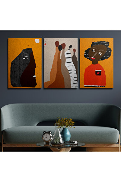 HOMEPACK Set de 3 picturi pe pânză Pictură pe pânză Boho Classic Modern HP217