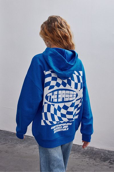 Bases Φούτερ Saks Back Printed Oversize με κουκούλα Fleece