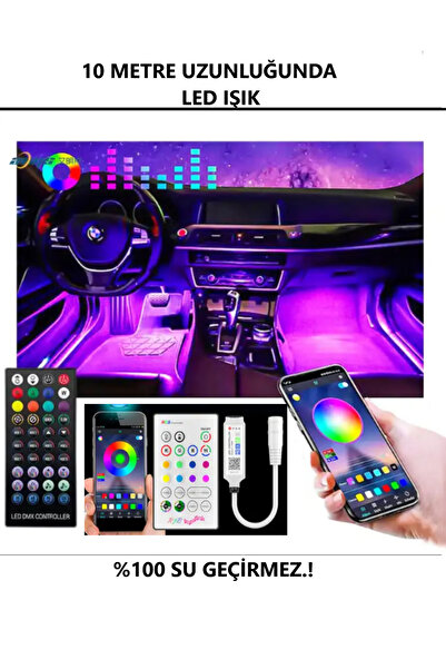 luxshome 10 METRE AKILLI SESE VE GÖRÜNTÜYE DUYARLI ŞERİT LED ORTAM AMBİYANS AYDINLATMA LED IŞIK