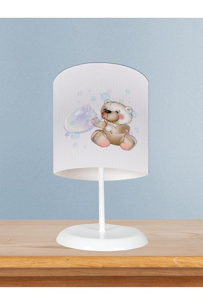 MEKTA HOME Balloon-Pulling Teddy Bear Patterned Baby and Children's Room Lampshade