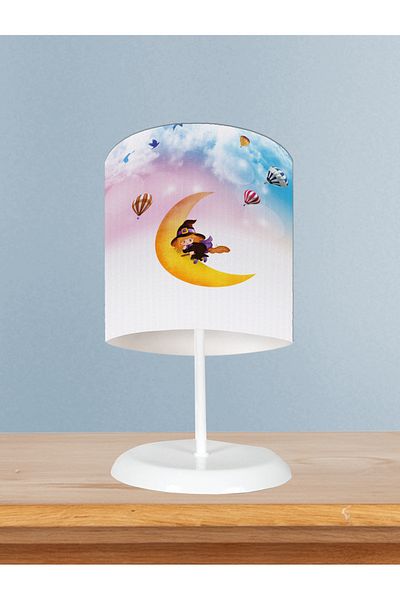 MEKTA HOME Moon and Witch Patterned Baby and Children's Room Lampshade