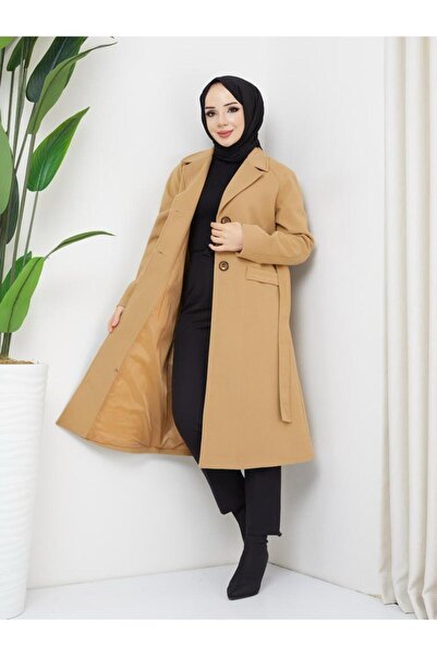 KMKkombin معطف KMKOMBIN نسائي شتوي ذو ياقة قميص وملعقة