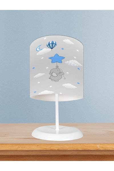 MEKTA HOME Blue Star Elephant Patterned Baby and Children's Room Lampshade