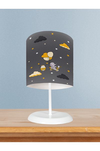 MEKTA HOME Yellow Cloudy and Bicycle Elephant Patterned BABY and CHILD Lampshade