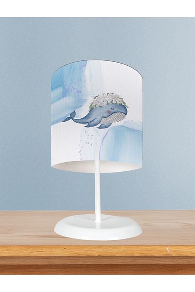MEKTA HOME Blue Whale Patterned Baby and Children's Room Lampshade